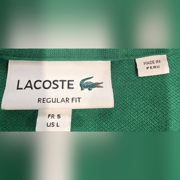 Lacoste Logo Green Polo Size Large - Picture 2 of 7